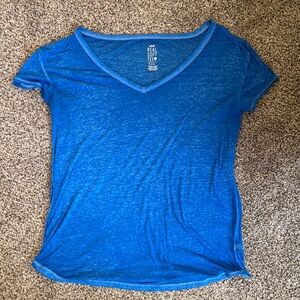 Aerie Fitted Blue Short Sleeve Tee